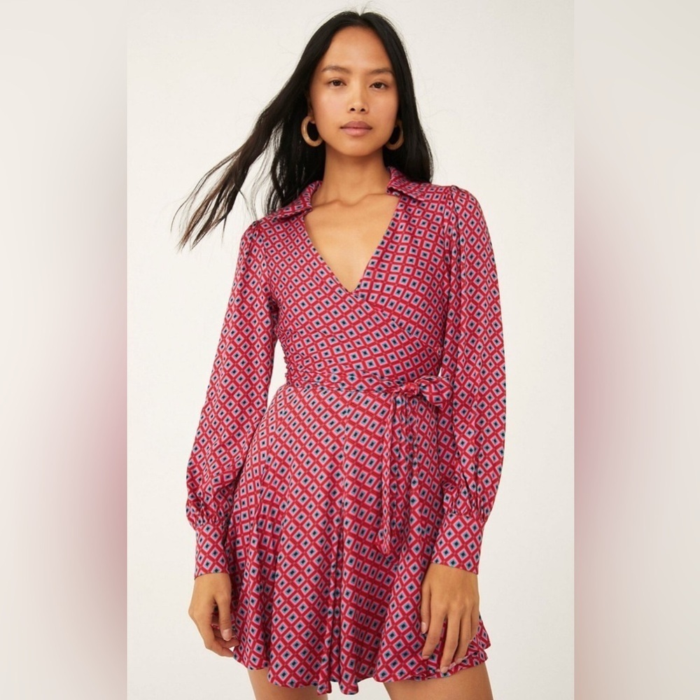 Free People It Takes Two Mini Dress Women’s Size Large Open Back V Neck